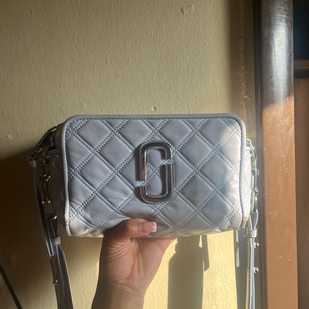 Marc Jacobs Silver Quilted Crossbody Bag